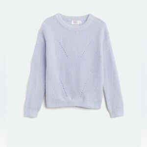 NWT Girls Fuzzy Soft Knit Sweater in Light Blue